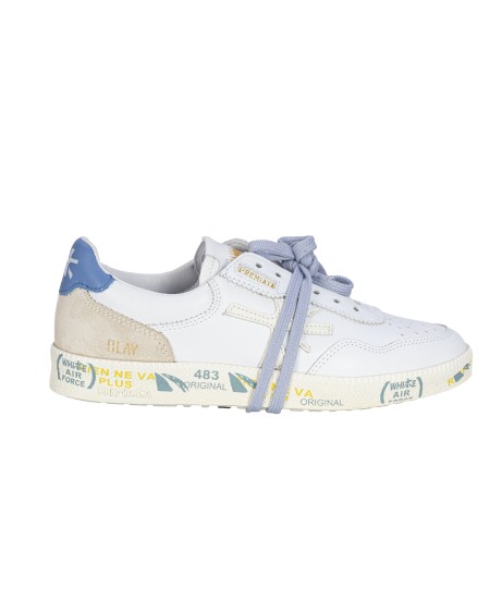 Shop PREMIATA  Scarpe: Premiata sneakers CLAYD var. 6351 in pelle con inserti in camoscio.
Linguetta elastica che consente di essere indossata anche senza stringhe.
Logo laterale tono su tono.
Patch posteriore a contrasto.
Composizione tomaia: 100% pelle.
Composione suola: 100% gomma.
Composizione fodera: 100% pelle di capra.
Fabbricato in Vietnam.. CLAYD-6357